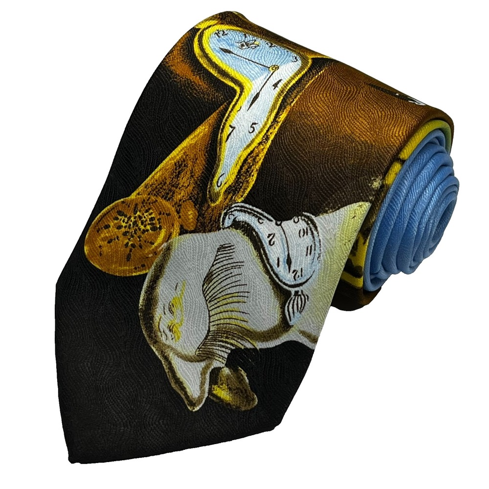 Vintage Ralph Marlin Salvador Dali Time Warp Men's Hand Made Necktie Artsy
